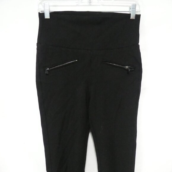 THYME | small | Black Maternity Leggings With Quilted Leg Bottoms - Picture 6 of 16